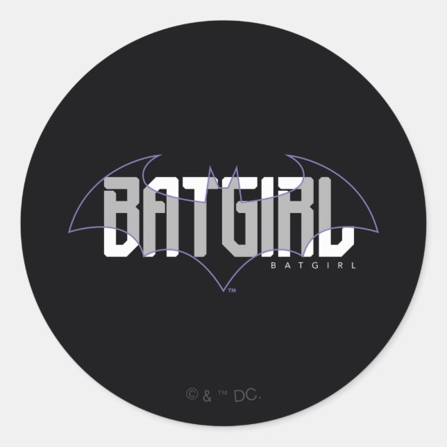 Batgirl Hi-Tech Name Graphic Runder Aufkleber (Vorderseite)