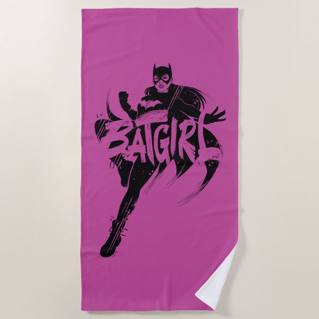 Batgirl Ink Brush Name Strandtuch (Vorderseite)