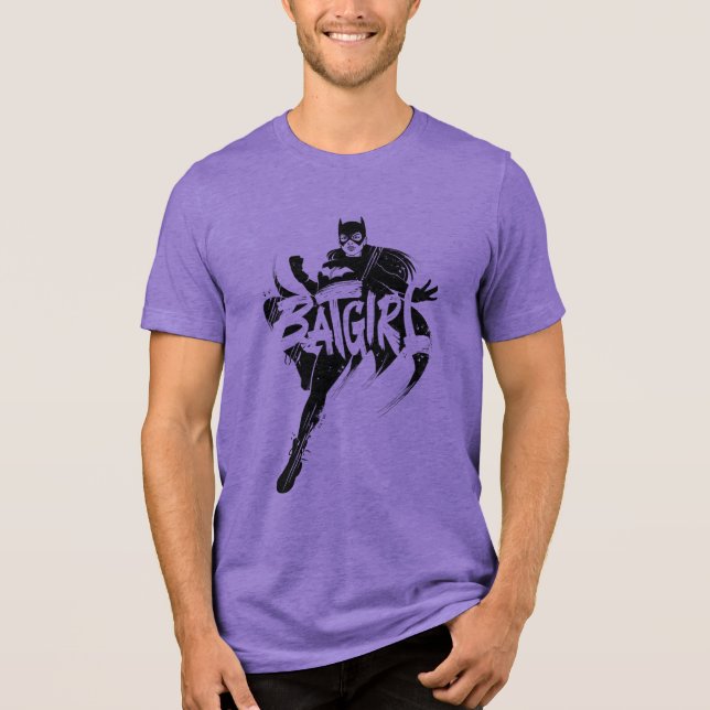 Batgirl Ink Brush Name Tri-Blend Shirt (Vorderseite)