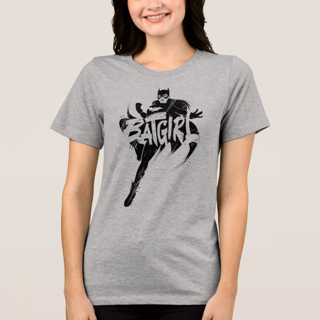 Batgirl Ink Brush Name Tri-Blend Shirt (Vorderseite)