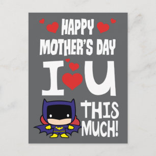 Batgirl Mother's Day I Liebe U Diese große Postk Einladungspostkarte