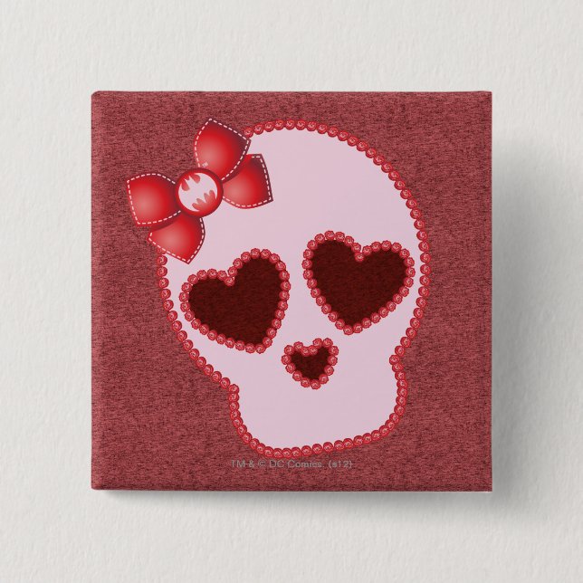 Batgirl Skull mit Bow Button (Vorderseite)