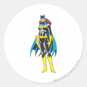 Batgirl steht aufrecht runder aufkleber