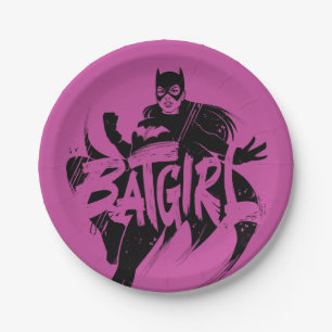 Batgirl-Tintenpinsel-Name Pappteller