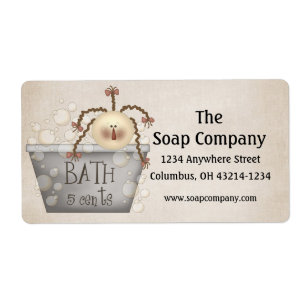Bath & Body-Puppe in Tub-Rücksendeadressen-Aufkleb