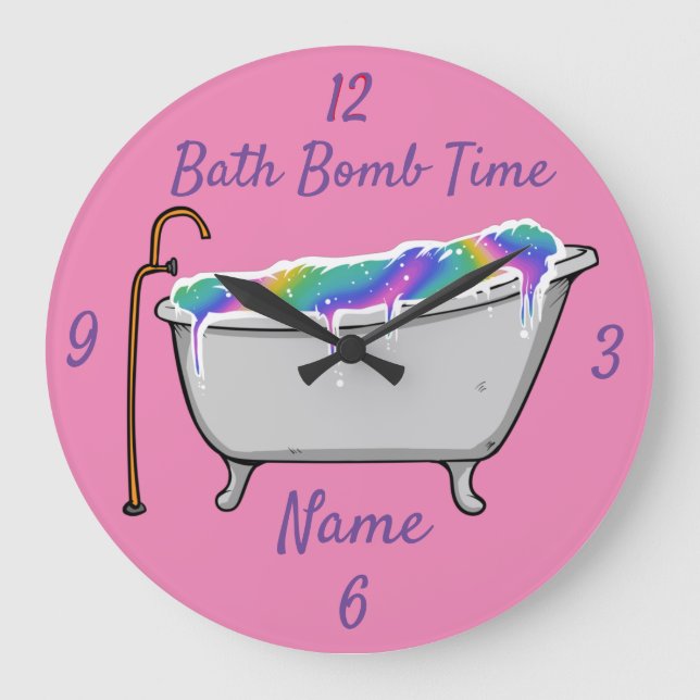 Bath Bomb Babe Thunder_Cove  Große Wanduhr (Vorderseite)