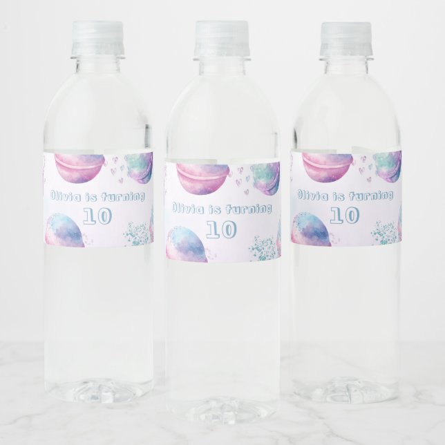 Bath bomb gender neutral birthday party wasserflaschenetikett (Flaschen)