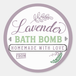 Bath Bomb Label Lavendel Runder Aufkleber