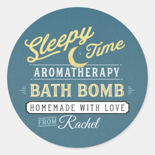 Bath Bomb Label Sticker Sleepy Time (Vorderseite)