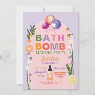 Bath Bomb Maaking Handwerk Geburtstagsduft Einladung