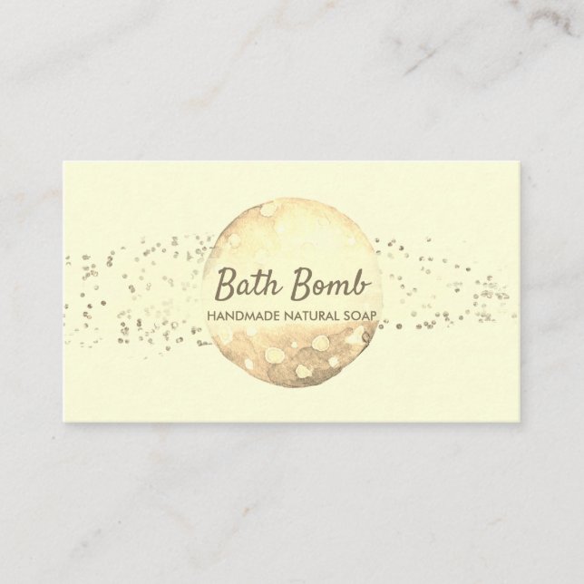 Bath Bomb Natural Soap Wellness-Center Gold Visitenkarte (Vorderseite)