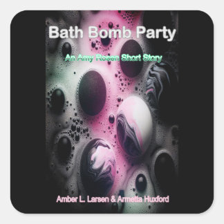 Bath Bomb Party Cover Quadratischer Aufkleber