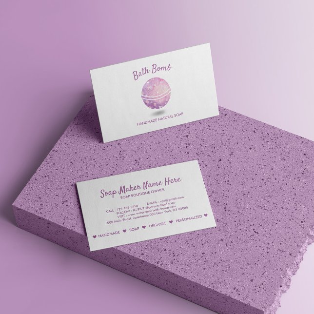 Bath Bomb Wellness-Center Natural Soap Visitenkarte (Bath Bomb Spa Natural Soap Business Card)