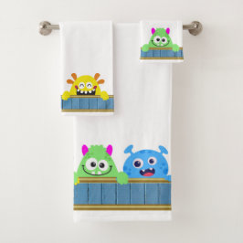 Bath Buddy Funny Monsters Kinder Badhandtuch Set