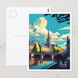 Bath England Vintage berühmter Reiseort Postkarte
