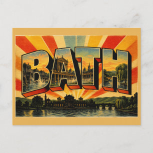 Bath England Vintage Reise Kunst Postkarte