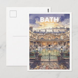 Bath England Vintage Reise Postkarte