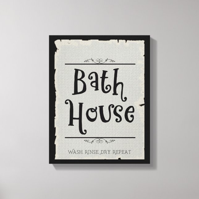 Bath House Lavatory Wash Rinse Dry Wiederholung Leinwanddruck (Vorderseite)