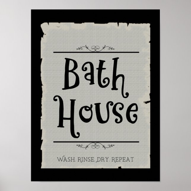 Bath House Lavatory Wash Rinse Dry Wiederholung Poster (Vorne)