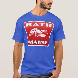 Bath Maine Retro Abzeichen Red T-Shirt