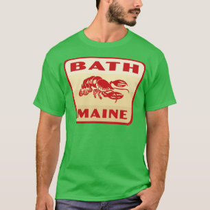 Bath Maine Retro Abzeichen Tan T-Shirt