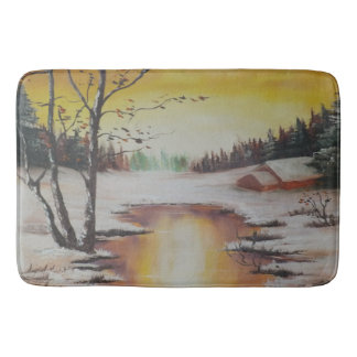 Bath Mat Ann Hayes Painting Winterszene Badematte