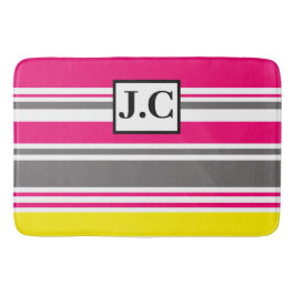 Bath Mat - Beach Hut Streifen Hot Pink anpassen Badematte