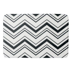 Bath Mat/Black/White Zig Zags Badematte