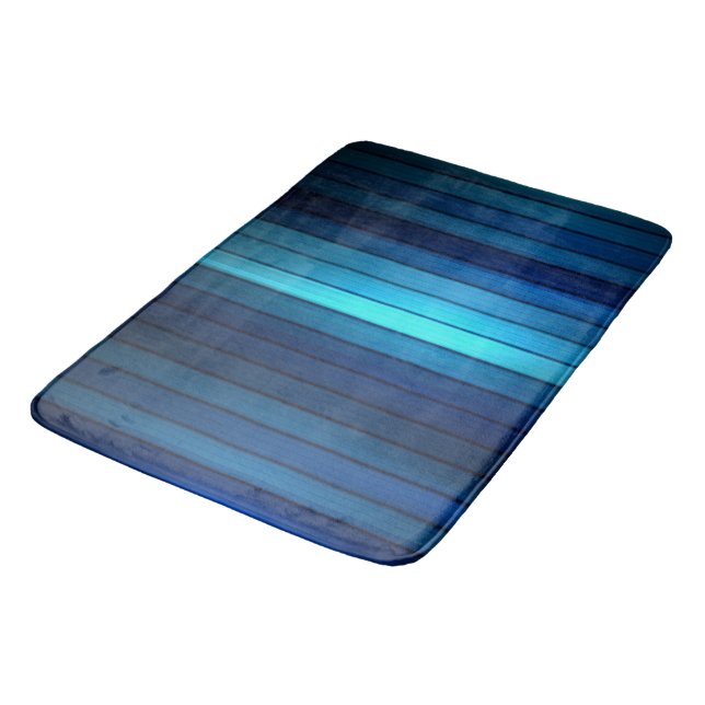 Bath Mat/Blue Streifen Badematte (Schrägansicht)