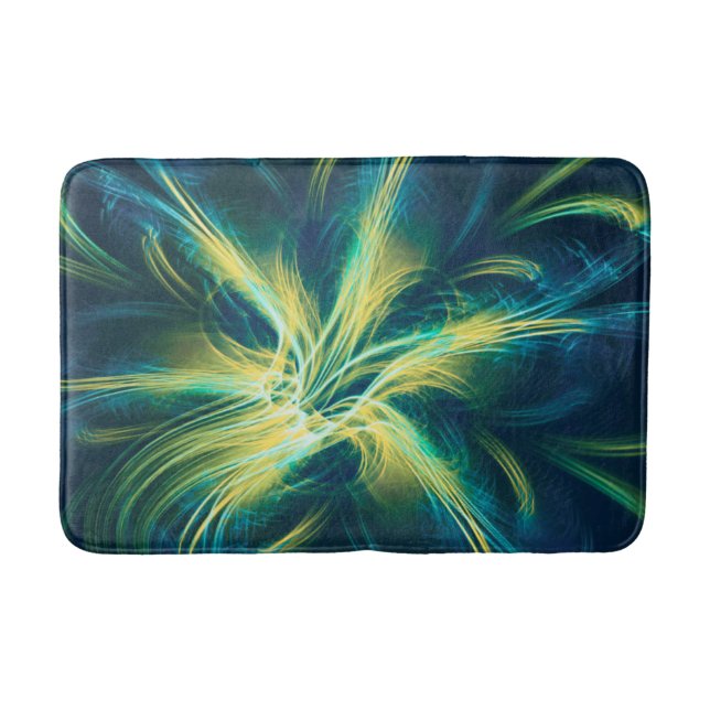 Bath Mat Fraktal Blume Blaue Palette Badematte (Vorderseite)