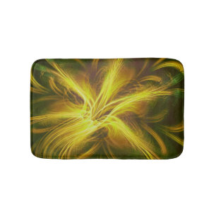 Bath Mat Fraktal Blume Gelbe Palette Badematte