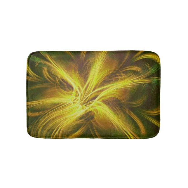 Bath Mat Fraktal Blume Gelbe Palette Badematte (Vorderseite)