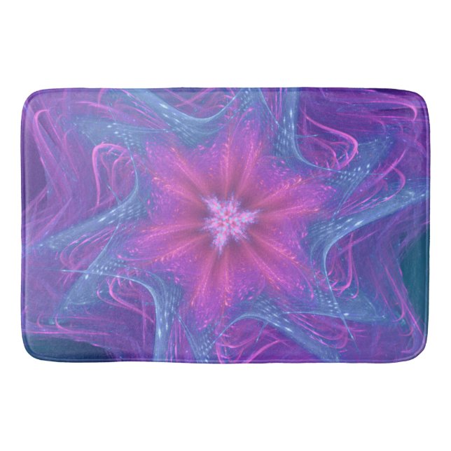 Bath Mat Fraktal Delikate Cyan Palette Badematte (Vorderseite)