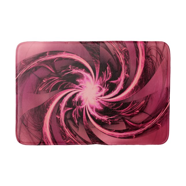 Bath Mat Fraktal Lila geflecht & Pflaume Badematte (Vorderseite)