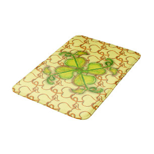 Bath Mat - Ivy Blätter auf Gelb Badematte