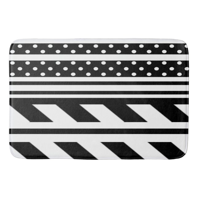 Bath Mat/Polka Punkte und Streifen Badematte (Vorderseite)