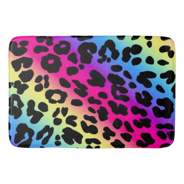 Bath Mat/Rainbow Leopard Print Badematte (Vorderseite)