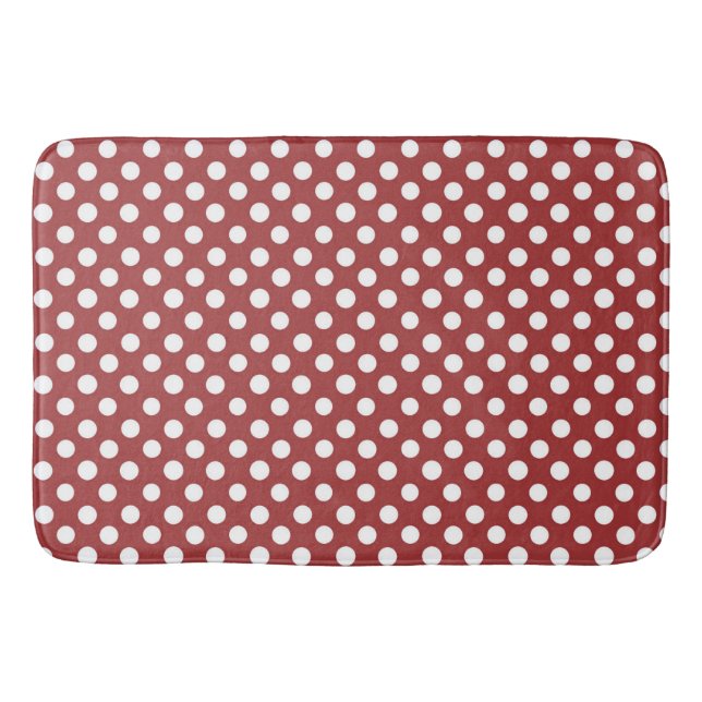 Bath Mat/Red & White Polka Dots Badematte (Vorderseite)