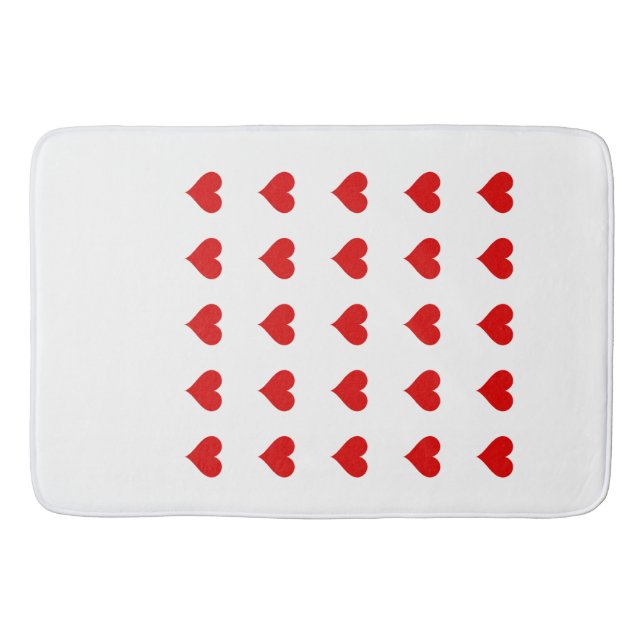 Bath Mat with hearts. Badematte (Vorderseite)