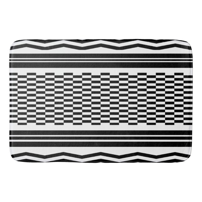 Bath Mat/Zig Zags und Checked Badematte (Vorderseite)