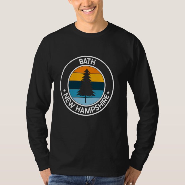 Bath New Hampshire NH USA City Pride Retro Sunset T-Shirt (Vorderseite)