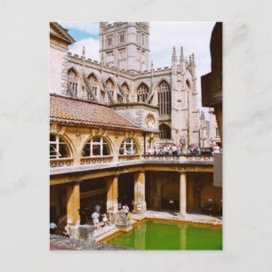 Bath, römische Bäder und Bath Abbey Postkarte