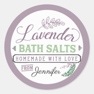 Bath Salts Labels Stickers Custom Lavendel