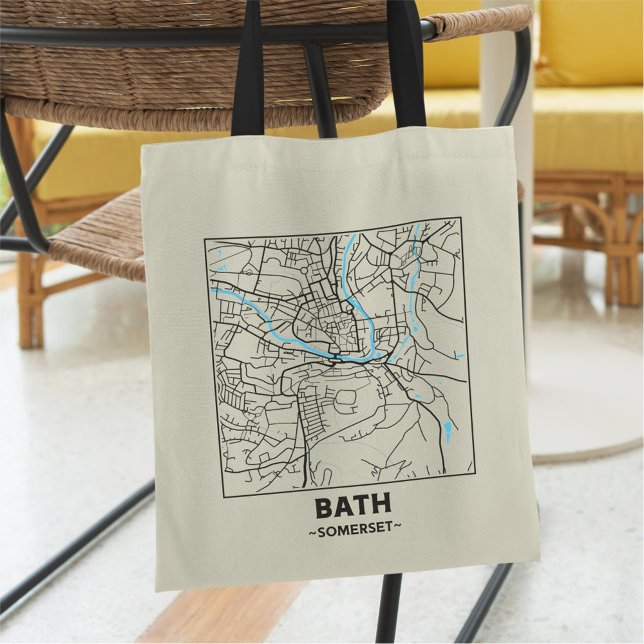 Bath, Somerset City Map Tote Bag Tragetasche (Von Creator hochgeladen)