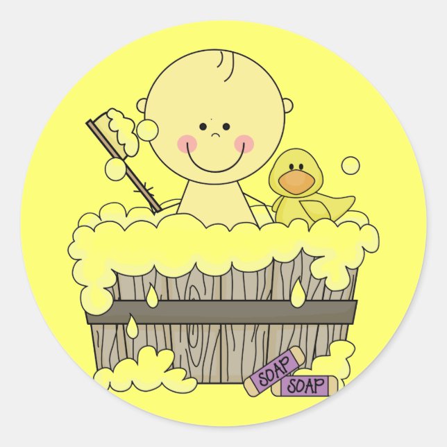 Bath Time Boy Tshirts und Geschenke Runder Aufkleber (Vorderseite)