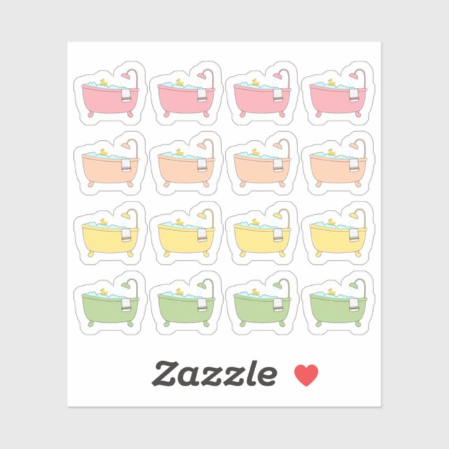 Bath Time Bubble Badewanne Selfcare Erinnerung Pla Aufkleber (Blatt)