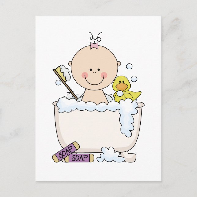 Bath Time Girl Tshirts und Geschenke Postkarte (Vorderseite)