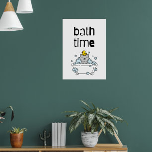 Bath Time Niedlich Kawaii Bathtub Poster