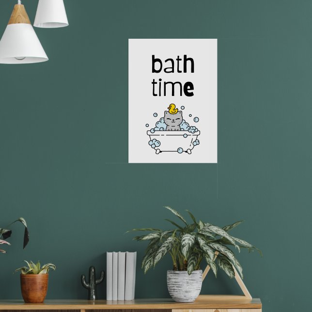 Bath Time Niedlich Kawaii Bathtub Poster (Wohnzimmer 1)