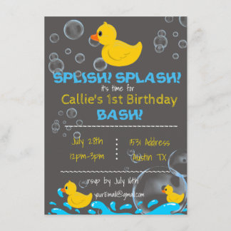 Bath Time Rubber Ducky Geburtstagseinladung Einladung